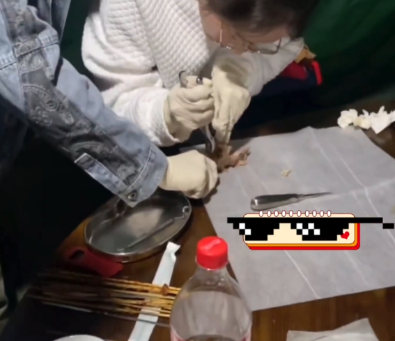 专业开云APP 开云官网入口！医学生吃烧烤花1小时解剖猪头 网友：现场学习一举两得(图2)