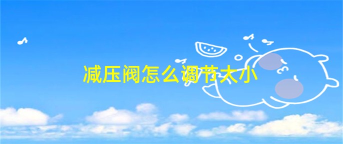 减压阀怎么调开云体育 开云官网节大小(图1)