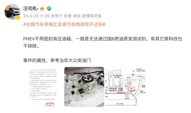红眼！？长城汽车实名举报比亚迪车型环保不达标Kaiyun 开云体育(图3)